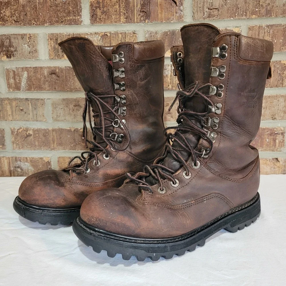 Wolverine Mens 9.5 D Brown Leather Gore-Tex Thinsulate Logger Boots 81505495